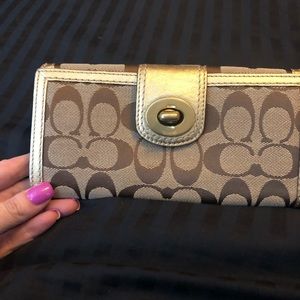 Brown & Gold Coach Wallet